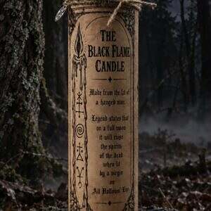 Black flame candle night
